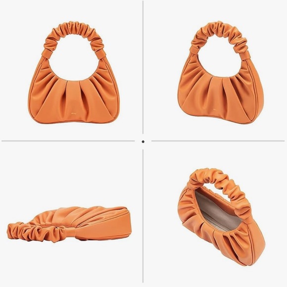 NWT JW PEI Gabbi Ruched Hobo Handbag Orange - Picture 10 of 12